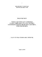 Nâng cao năng lực lãnh đạo và sức chiến đấu của các tổ chức cơ sở đảng ở đảng bộ huyện cẩm thủy, tỉnh thanh hóa 