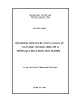 Bồi dưỡng một một số yếu tố của năng lực toán học cho học sinh lớp 11 thông qua hoạt động trải nghiệm 