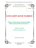 Nâng cao tính sáng tạo trong hoạt động nhóm của học sinh môn Tin học 8