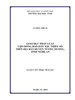 Giáo dục pháp luật cho đồng bào dân tộc thiểu số trên địa bàn huyện tương dương, tỉnh nghệ an 