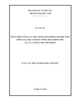 Phát triển năng lực thực hành thí nghiệm cho học sinh trong dạy học chương dòng điện không đổi vật lý 11 trung học phổ thông 