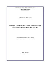 The impacts of storytelling on secondary school students speaking ability 