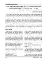 Thực trạng stress và một số yếu tố liên quan ở sinh viên răng hàm mặt trường Đại học Y Hà Nội