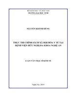 Thực thi chính sách xã hội hóa y tế tại bệnh viện hữu nghị đa khoa nghệ an 