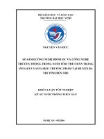 So sánh công nghệ biofloc và công nghệ truyền thống trong nuôi tôm thẻ chân trắng (penaeus vannamei) thương phẩm tại huyện ba tri, tỉnh bến tre 