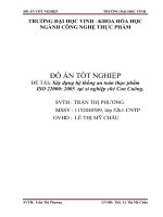 Xây dựng hệ thống an toàn thực phẩm iso 22000  2005  tại xí nghiệp chè con cuông  