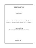 Bảo đảm quyền bình đẳng giới trong đồng bào dân tộc thiểu số từ thực tiễn các huyện miền tây tỉnh nghệ an 