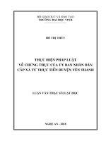 Thực hiện pháp luật về chứng thực của ủy ban nhân dân cấp xã từ thực tiễn huyện yên thành 