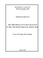 Thực hiện pháp luật về hòa giải ở cơ sở từ thực tiễn huyện nghi xuân, tỉnh hà tĩnh 