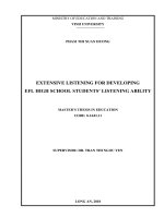 Extensive listening for developing efl high school students’ listening ability 