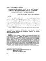 Phân tích, đánh giá câu hỏi và đề thi trắc nghiệm khách quan học phần bệnh học nhi khoa bằng phần mềm Conquest tại Học viện Quân y
