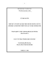 Thiết kế và tổ chức dạy học theo chủ đề chương cảm ứng (sinh học 11) nhằm phát triển năng lực  tự học cho học sinh 