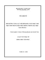 Bồi dưỡng năng lực mô hình hóa toán học cho học sinh trung học phổ thông trong dạy học giải tích 12 