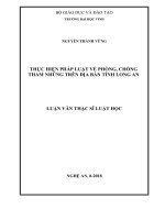 Thực hiện pháp luật về phòng, chống tham nhũng trên địa bàn tỉnh long an 