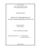 Pháp luật về bảo hiểm tiền gửi từ thực tiễn bảo hiểm tiền gửi việt nam 