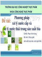 Đề tài xử lý nước cấp và xử lý nước thải trong sản xuất bia 