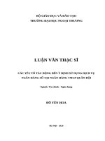 Các yếu tố tác động đến ý định sử dụng dịch vụ ngân hàng số tại ngân hàng TMCP Quân đội.