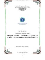 ÁP DỤNG KHUNG lý THUYẾT về QUẢN TRỊ CHIẾN lược CHO DOANH NGHIỆP BITI’S 