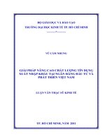 Giải Pháp Nâng Cao Chất Lượng Tín Dụng Xuất Nhập Khẩu Tại Ngân Hàng Đầu Tư Và Phát Triển Việt Nam