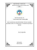 BÀI THU HOẠCH đi THỰC tế   báo cáo kết QUẢ CHUYẾN đi THỰC tế tại CÔNG TY cổ PHẦN đầu tư THƯƠNG mại THUẬN THÀNH