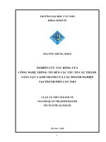 Nghiên cứu tác động của công nghệ thông tin đến các yếu tố cấu thành năng lực cạnh trang của các doanh nghiệp tại thành phố cần thơ 