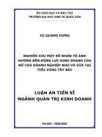 Nghiên cứu một số nhân tố ảnh hưởng đến động lực kinh doanh của nữ chủ doanh nghiệp nhỏ và vừa tại tiểu vùng tây bắc 