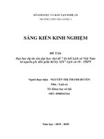 Tài liệu Dạy học dự án vào dạy học chủ đề Sơ kết Lịch sử Việt Nam từ nguồn gốc đến giữa thế kỷ XIX Lịch sử 10 - THPT
