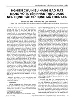 Nghiên cứu hiệu năng bảo mật mạng vô tuyến nhận thức dạng nền cộng tác sử dụng mã fountain
