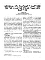 Đánh giá hiệu suất các thuật toán trí tuệ nhân tạo trong phân loại rác thải