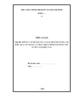 TIỂU LUẬN   những vấn đề đặt ra và giải pháp để nâng cao hiệu quả xây dựng và thực hiện chính sách dân tộc ở việt nam hiện nay