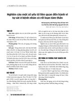 Nghiên cứu một số yếu tố liên quan đến hành vi tự sát ở bệnh nhân có rối loạn tâm thần