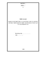 TIỂU LUẬN  cơ sở triết học và cơ sở thực tiễn của đường lối phát triển kinh tế nhiều thành phần ở việt nam từ năm 1986 đến nay