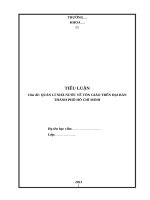 Tiểu luận   quản lí nhà nước về tôn giáo trên địa bàn thành phố hồ chí minh