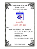 Đề tài thiết kế mạch nghịch lưu 12VDC sang 220VAC 