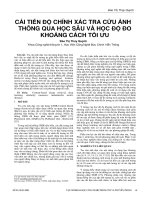 Cải tiến độ chính xác tra cứu ảnh thông qua học sâu và học độ đo khoảng cách tối ưu