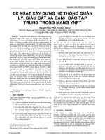 Đề xuất xây dựng hệ thống quản lý, giám sát và cảnh báo tập trung trong mạng VNPT