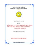 KẾ HOẠCH XÂY DỰNG THƯƠNG HIỆU KHOAI LANG BA HẠO