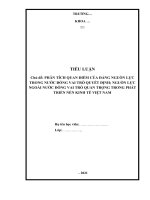 TIỂU LUẬN   phân tích quan điểm của đảng nguồn lực trong nước đóng vai trò quyết định  nguồn lực ngoài nước đóng vai trò quan trọng trong phát triển nền kinh tế việt nam