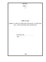 TIỂU LUẬN   vai trò của triết học nói chung và triết học mác   lê nin nói riêng đối với đời sống