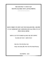 Luận văn hoàn thiện tổ chức kế toán doanh thu và xác định kết quả kinh doanh tại công ty cổ phần hàng kênh 