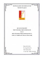 BÀI tập lớn bộ môn PHÂN TÍCH HOẠT ĐỘNG KINH DOANH đề tài PHÂN TÍCH HOẠT ĐỘNG KINH DOANH của CÔNG TY TNHH ISA kỹ THUẬT CÔNG NGHỆ 