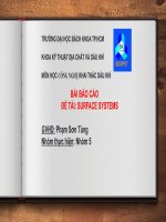 BÀI báo cáo đề tài SURFACE SYSTEMS 