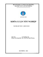 Luận văn hoàn thiện tổ chức kế toán doanh thu chi phí và xác định kết quả kinh doanh tại công ty cổ phần dịch vụ thương mại và vận tải thùy dương 