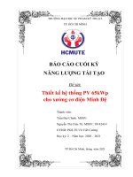 BÁO cáo CUỐI kỳ NĂNG LƯỢNG tái tạo đề tài thiết kế hệ thống PV 65kwp cho xưởng cơ điện 