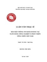 Bảo mật thông tin khách hàng tại Ngân hàng Nông nghiệp và Phát triển Nông thôn Việt Nam.