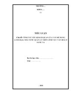 TIỂU LUẬN   tính tất yếu khách quan của vấn đề đảng lãnh đạo, nhà nước quản lý trên lĩnh vực văn hoá ở nước ta