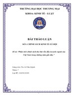 Đề tài phân tích chính sách thu hút vốn đầu tư nước ngoài của việt nam trong những năm gần đây 