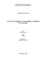 Luận văn a study on direct and indirect speech in english 