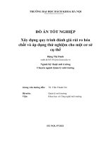 ĐỒ án tốt NGHIỆP xây dựng quy trình đánh giá rủi ro hóa chất và áp dụng thử nghiệm cho một cơ sở cụ thể 