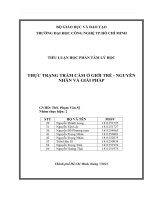 THỰC TRẠNG TRẦM cảm ở GIỚI TRẺ   NGUYÊN NHÂN và GIẢI PHÁP 